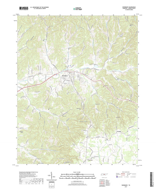 Woodbury Tennessee US Topo Map Image
