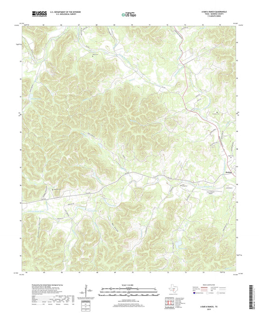 A Bar A Ranch Texas US Topo Map Image