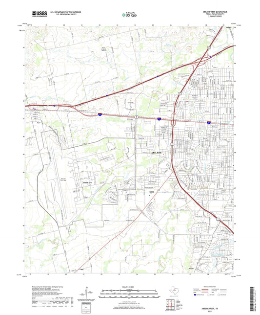 Abilene West Texas US Topo Map Image