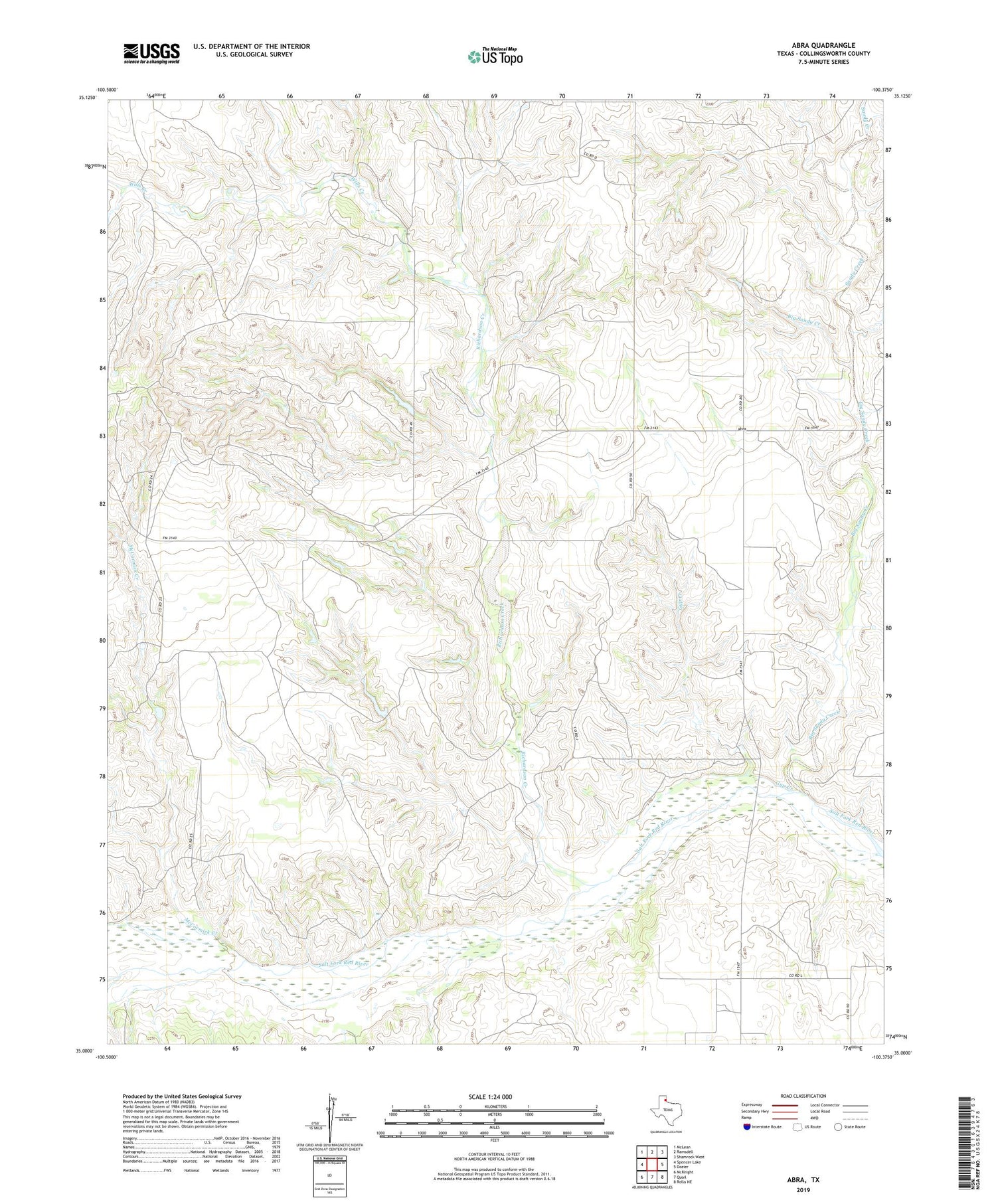 Abra Texas US Topo Map Image
