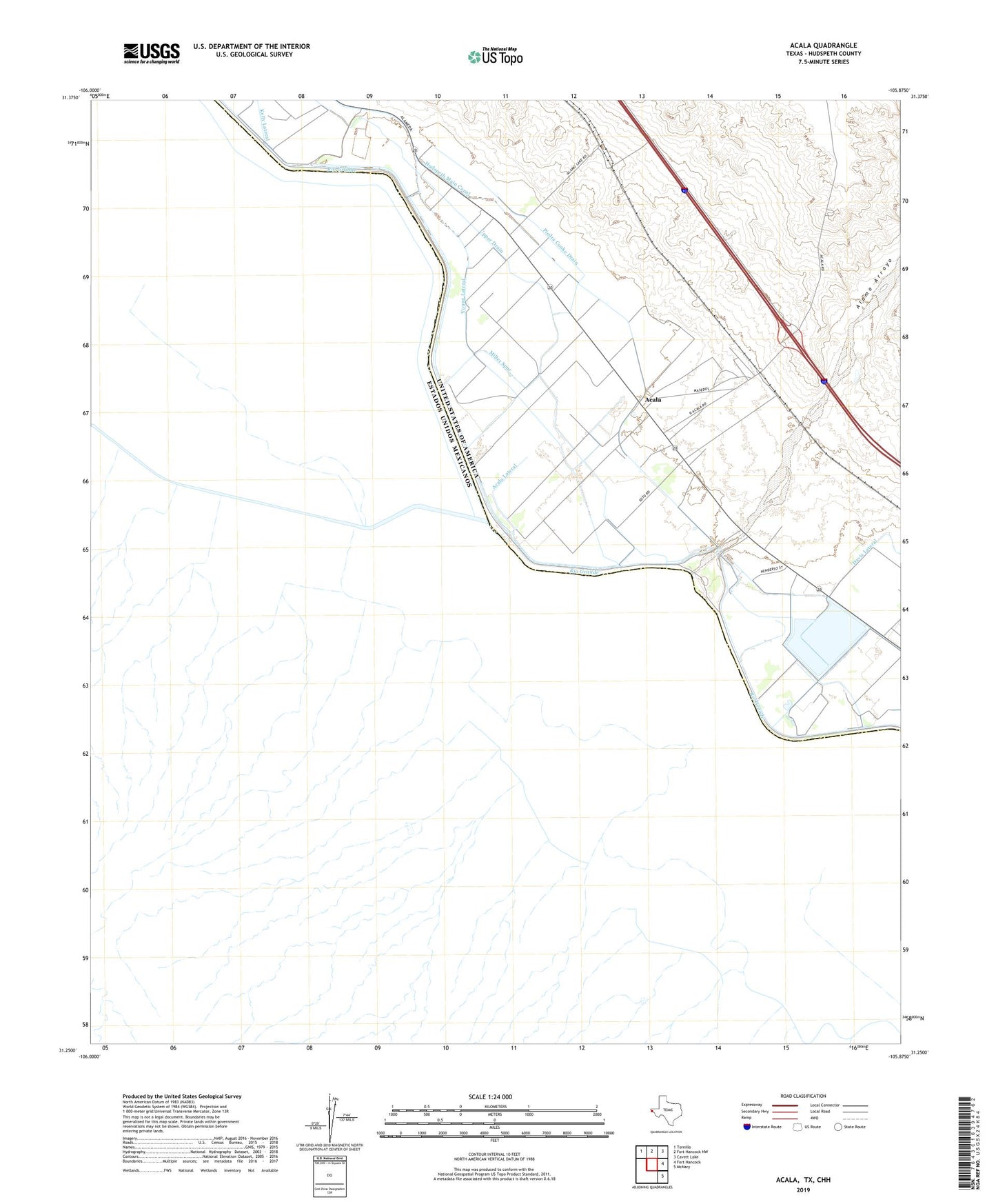 Acala Texas US Topo Map Image