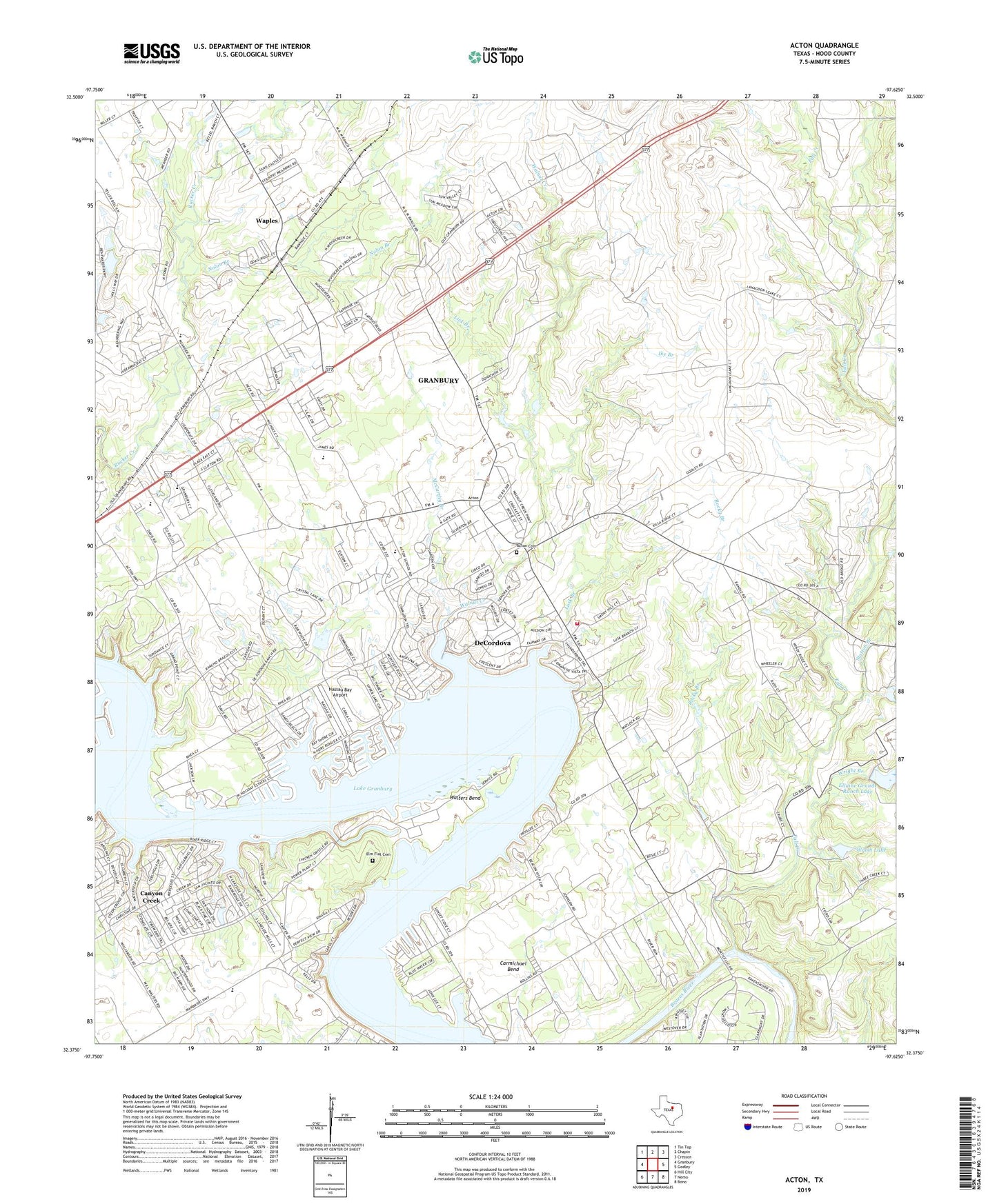 Acton Texas US Topo Map Image
