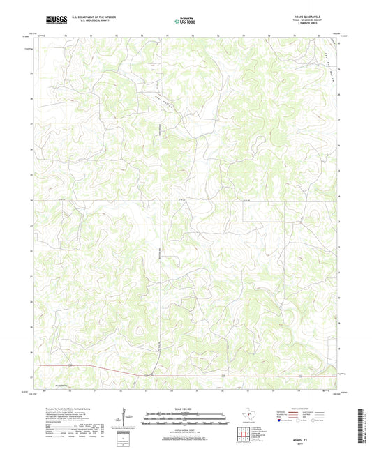 Adams Texas US Topo Map Image