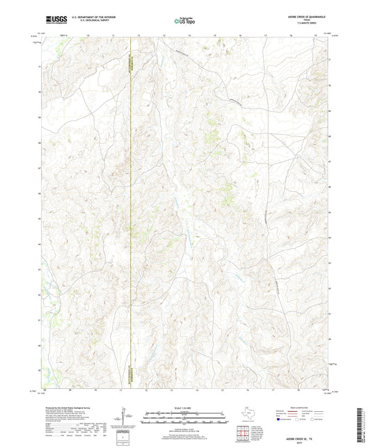 Adobe Creek SE Texas US Topo Map Image