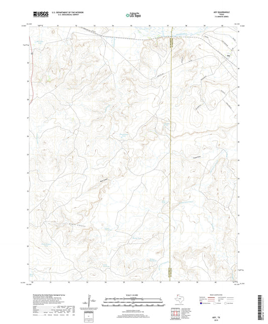 Ady Texas US Topo Map Image
