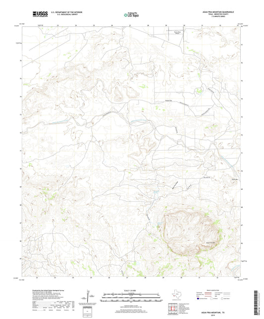 Agua Fria Mountain Texas US Topo Map Image