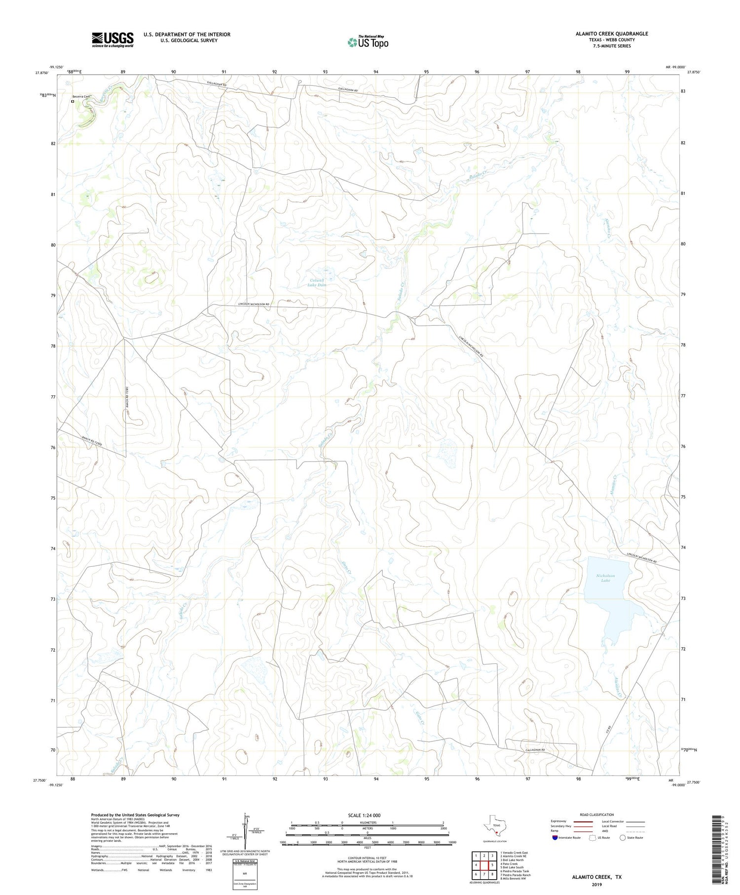 Alamito Creek Texas US Topo Map Image