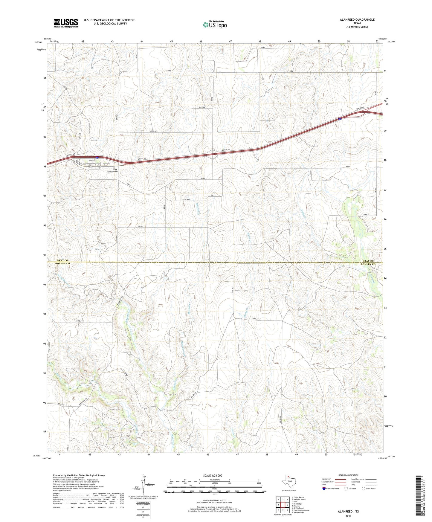 Alanreed Texas US Topo Map Image