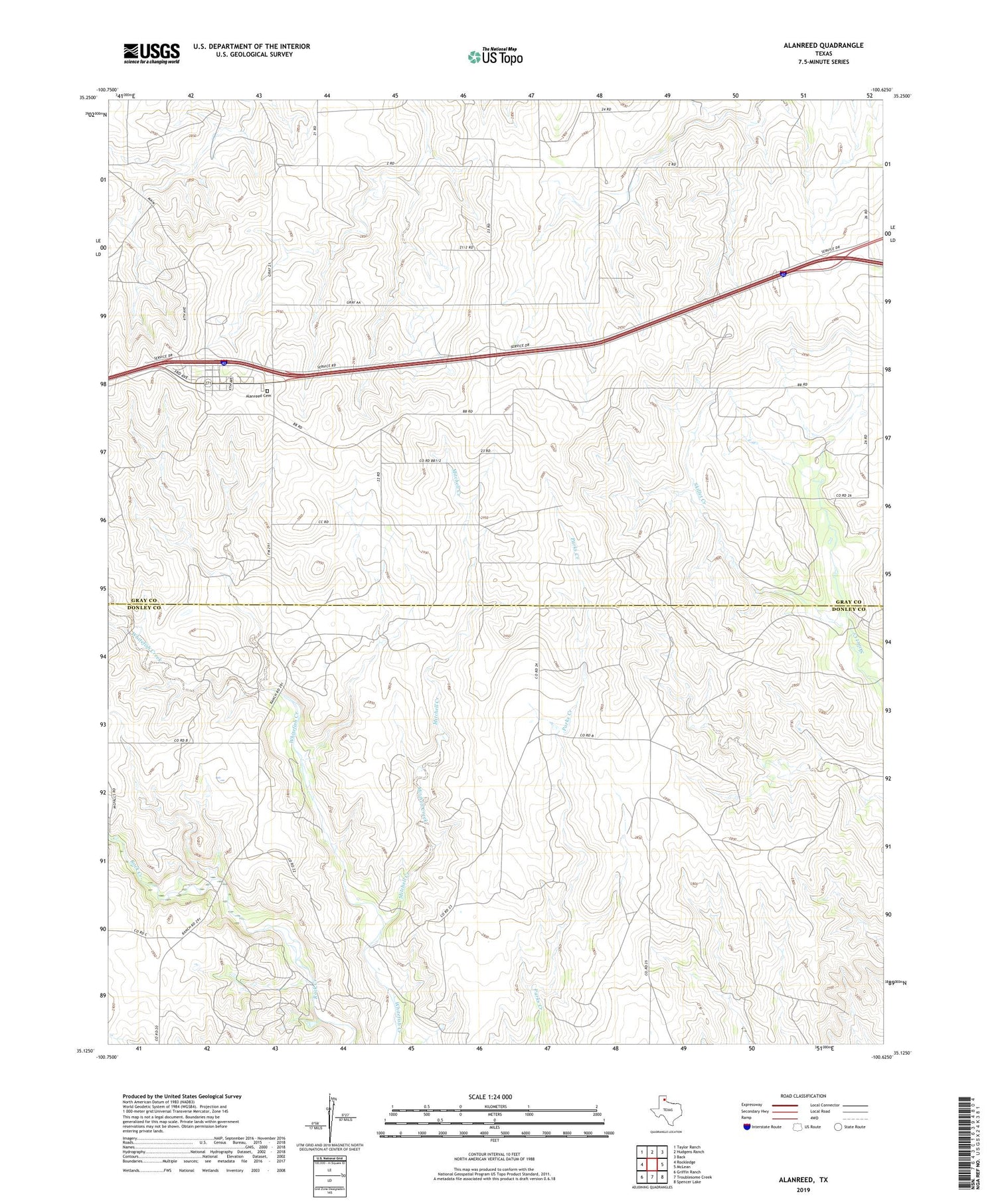 Alanreed Texas US Topo Map Image