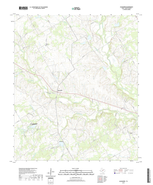 Alexander Texas US Topo Map Image