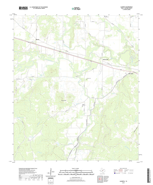 Algerita Texas US Topo Map Image