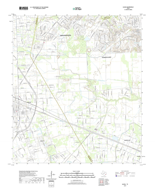 Algoa Texas US Topo Map Image