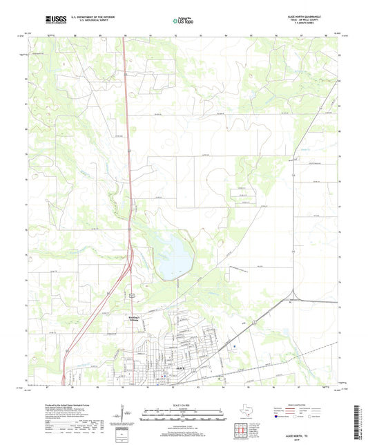 Alice North Texas US Topo Map Image