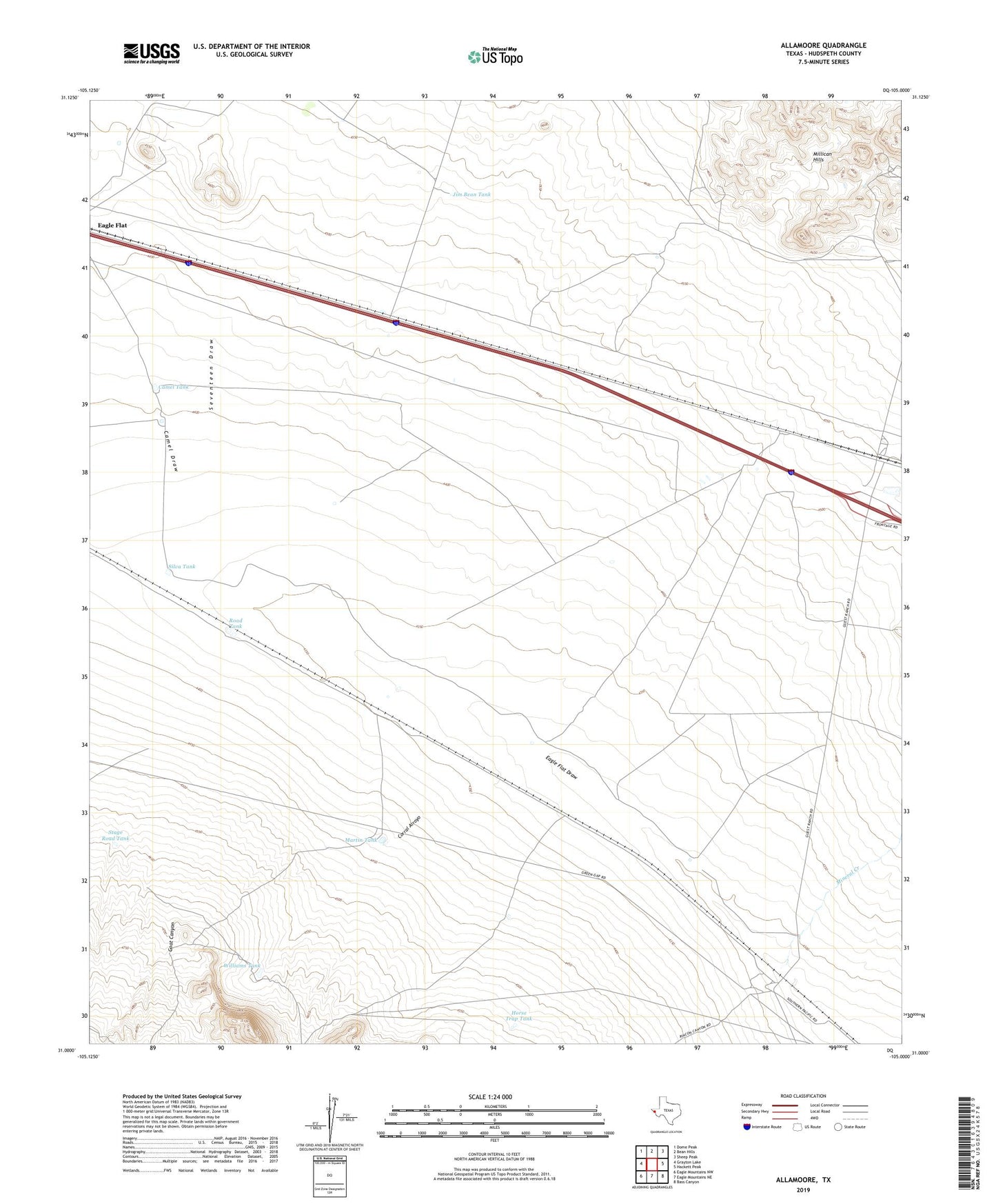 Allamoore Texas US Topo Map Image