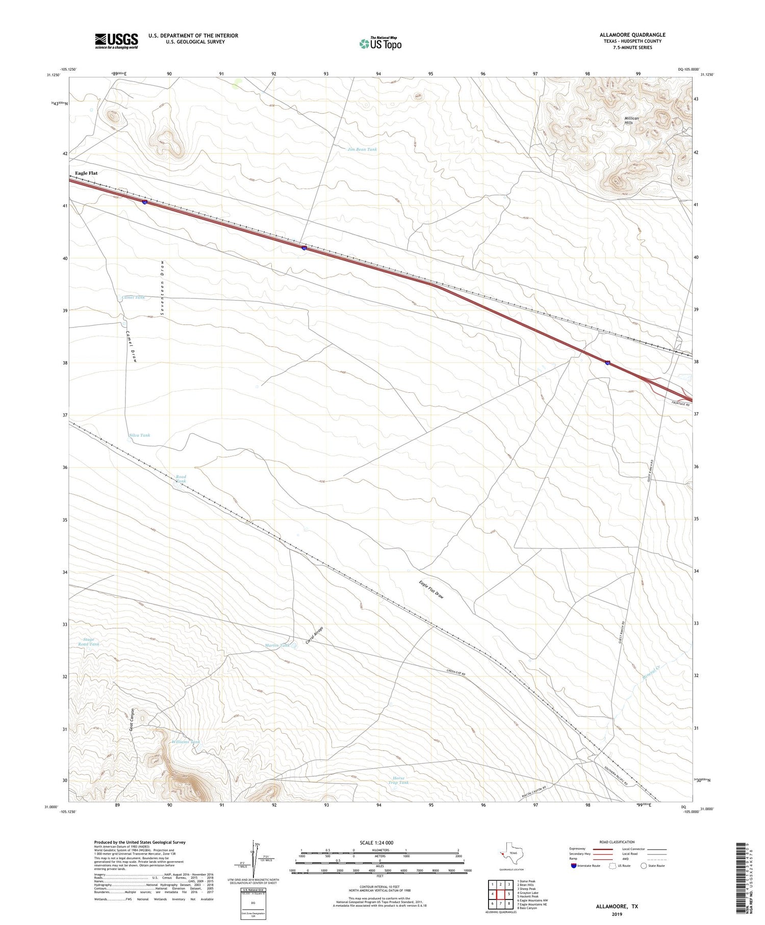 Allamoore Texas US Topo Map Image