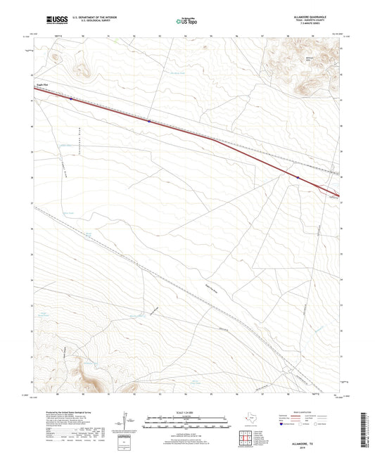 Allamoore Texas US Topo Map Image