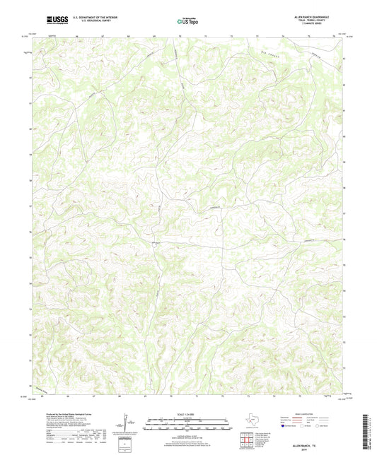 Allen Ranch Texas US Topo Map Image