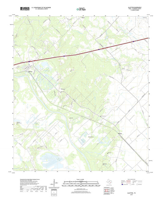 Alleyton Texas US Topo Map Image