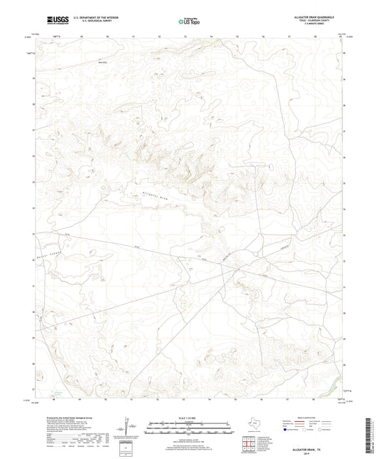Alligator Draw Texas US Topo Map Image