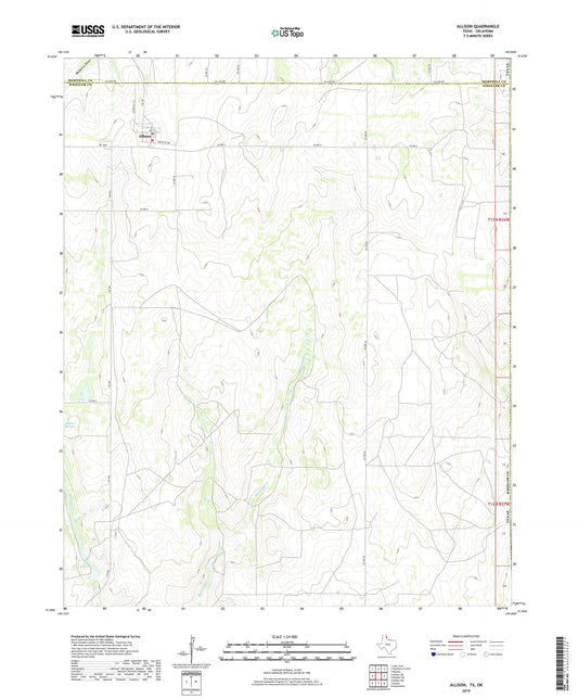 Allison Texas US Topo Map Image