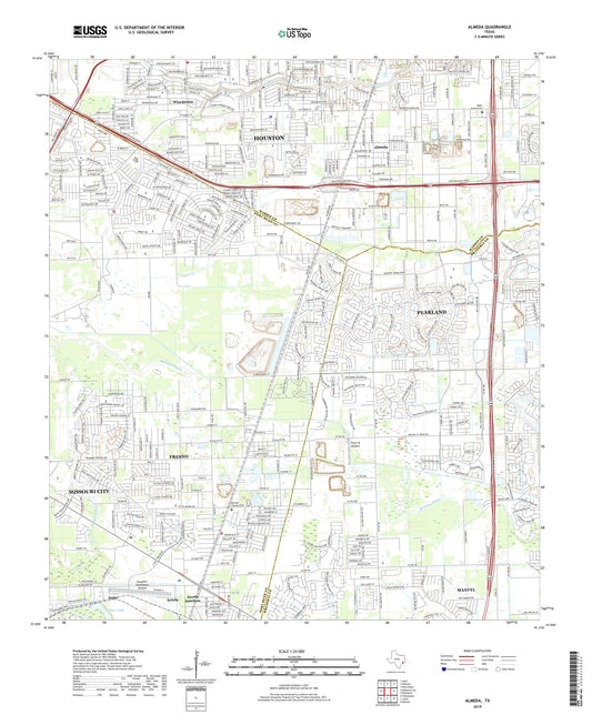 Almeda Texas US Topo Map Image