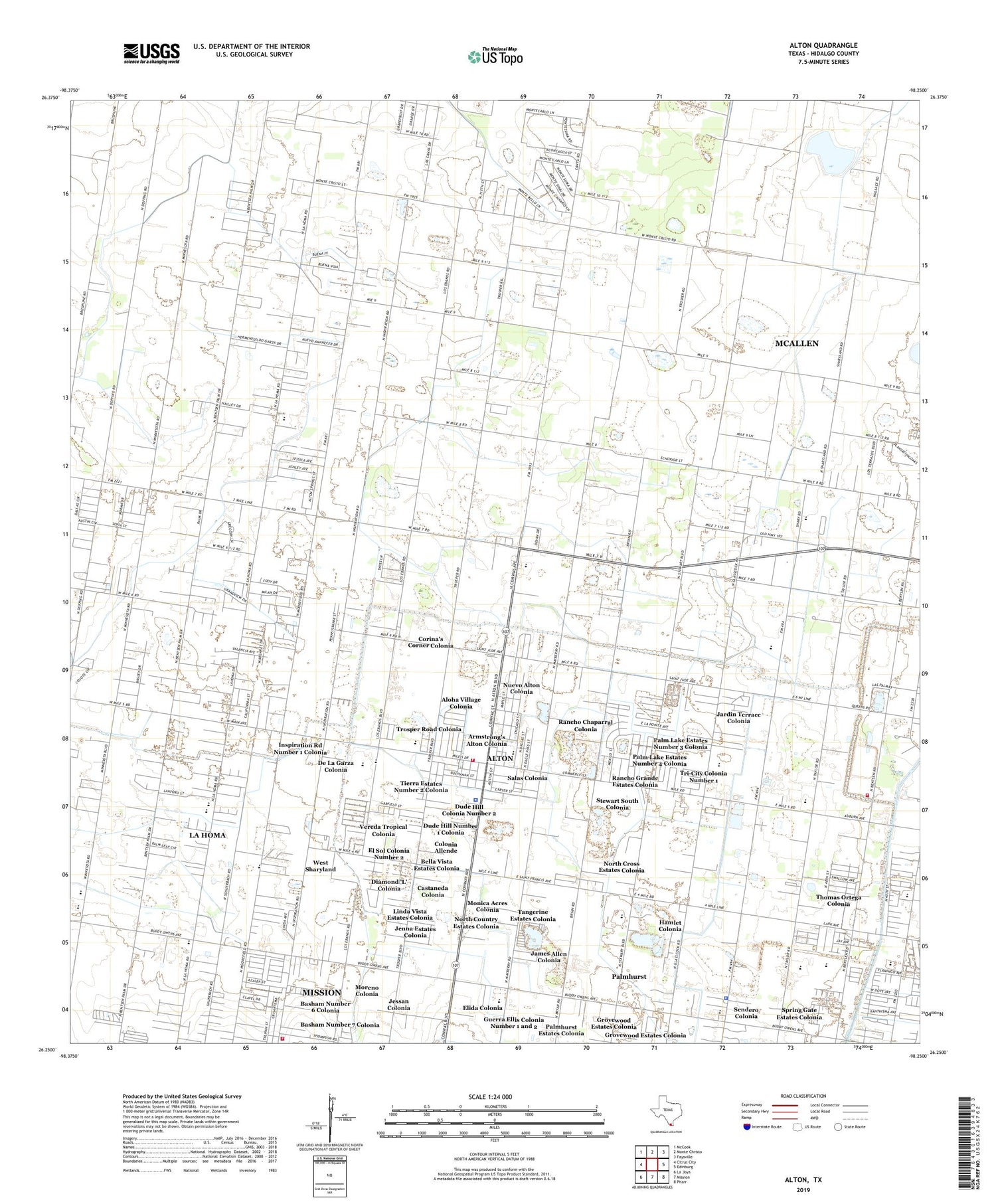Alton Texas US Topo Map Image