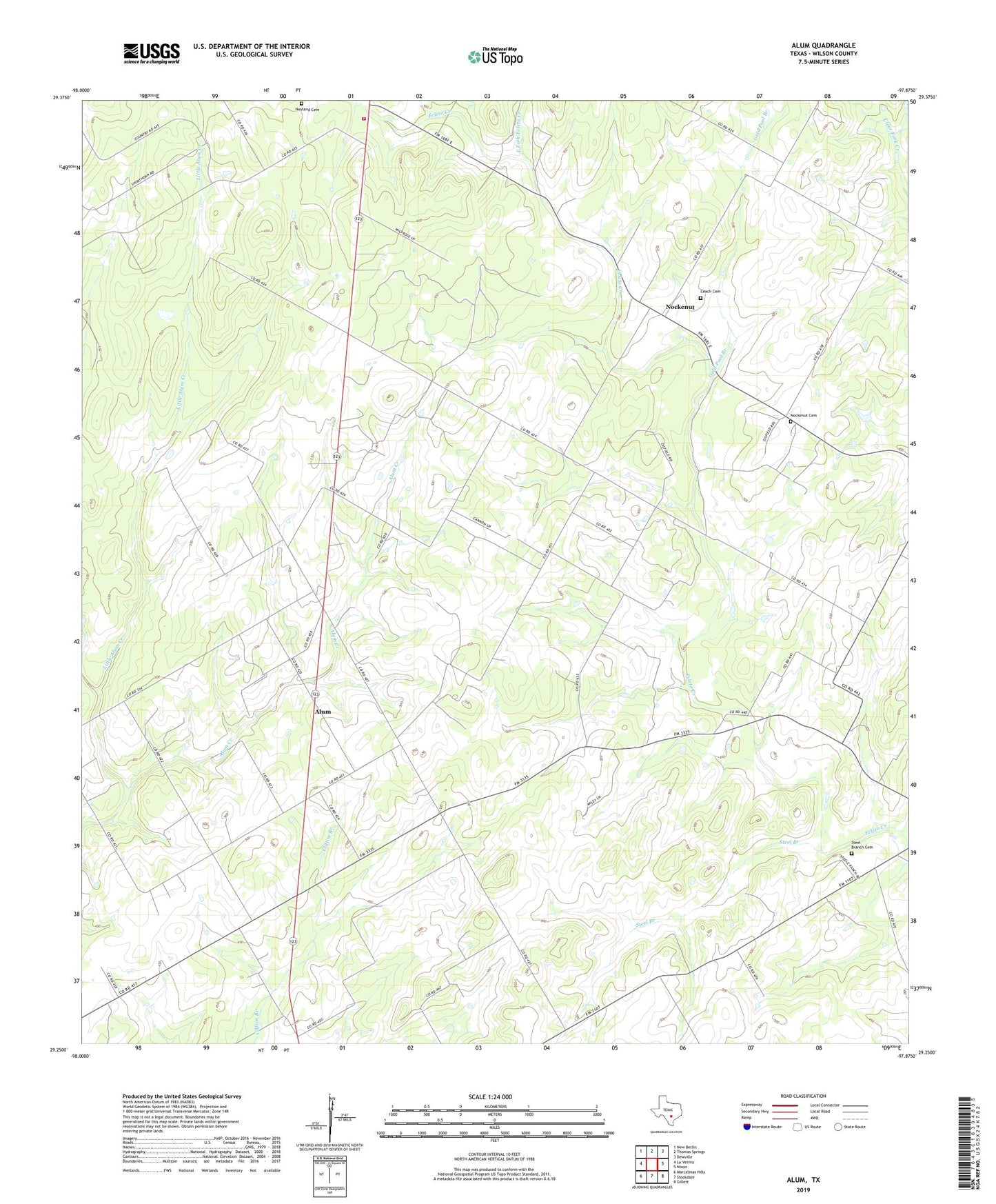 Alum Texas US Topo Map Image