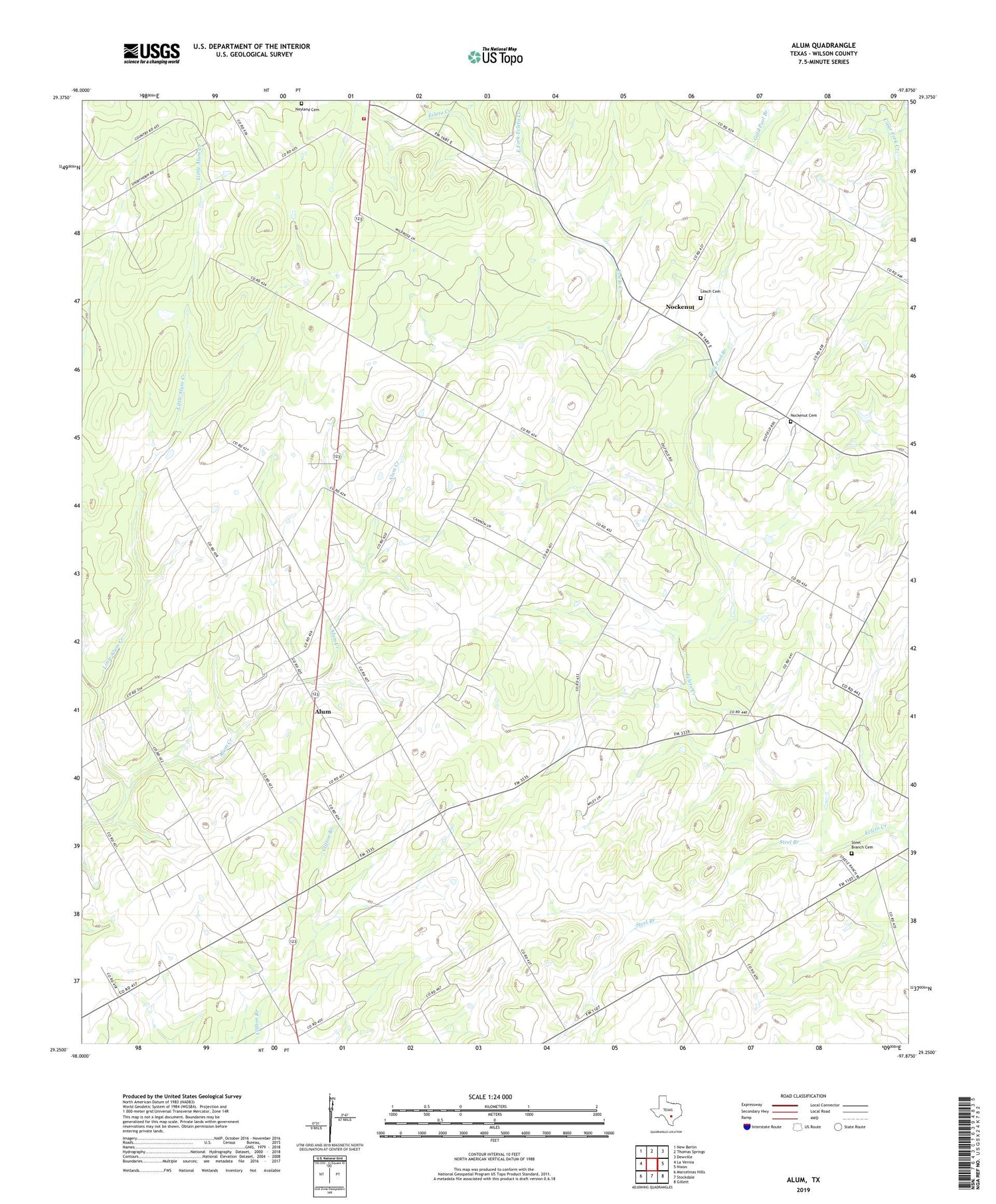 Alum Texas US Topo Map Image
