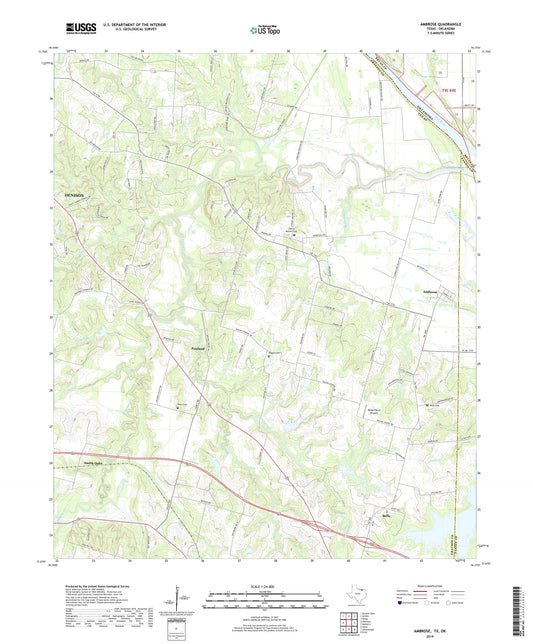 Ambrose Texas US Topo Map Image