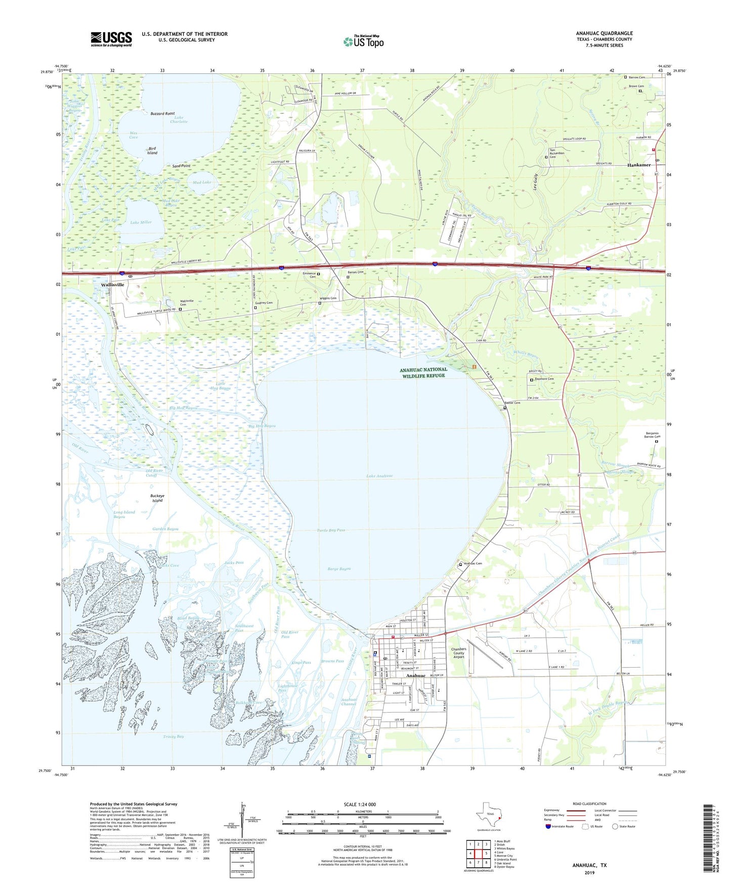 Anahuac Texas US Topo Map Image
