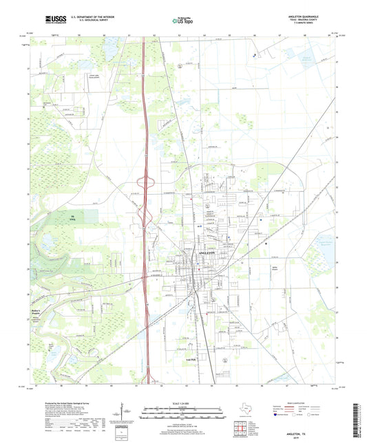 Angleton Texas US Topo Map Image