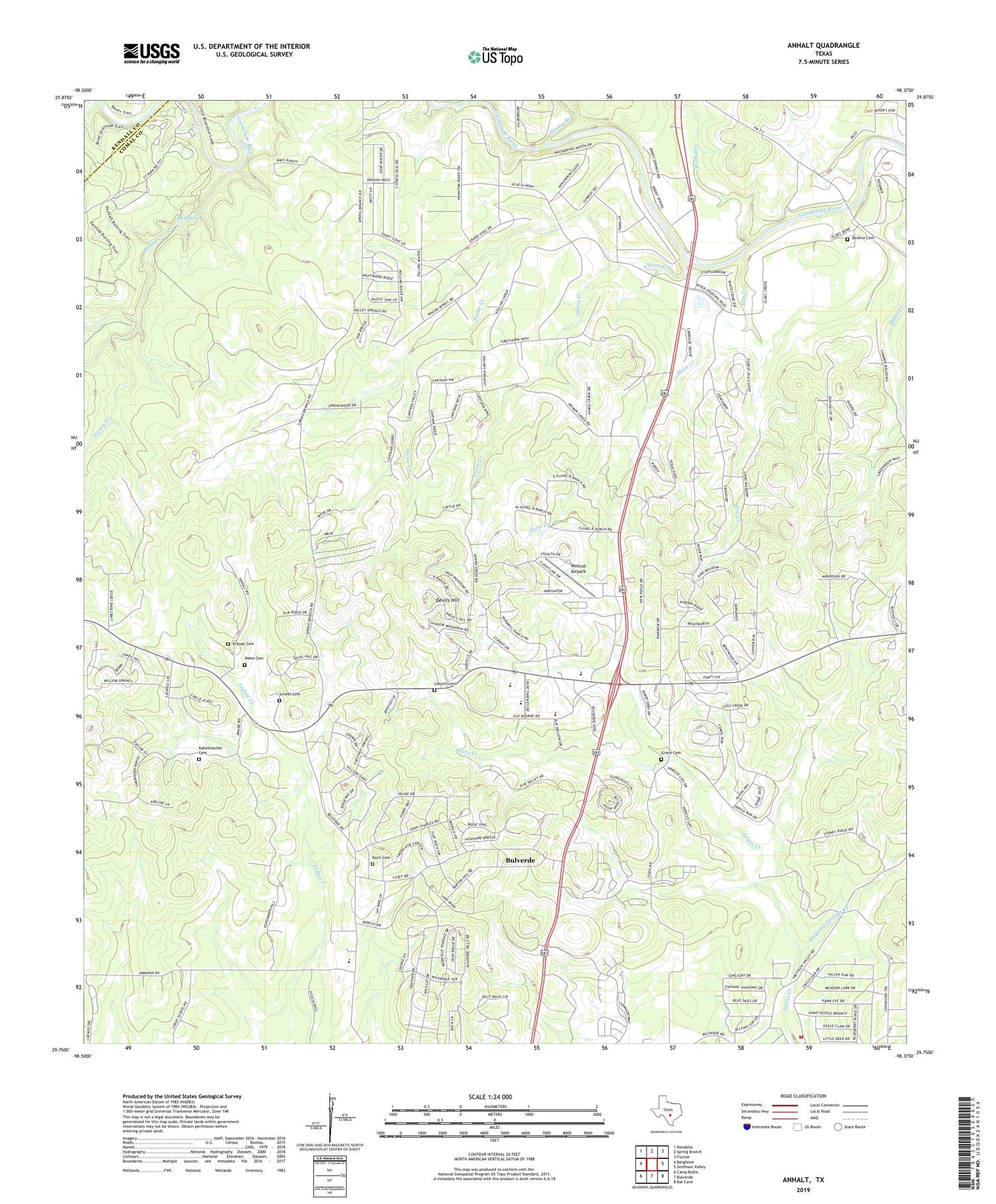 Anhalt Texas US Topo Map Image