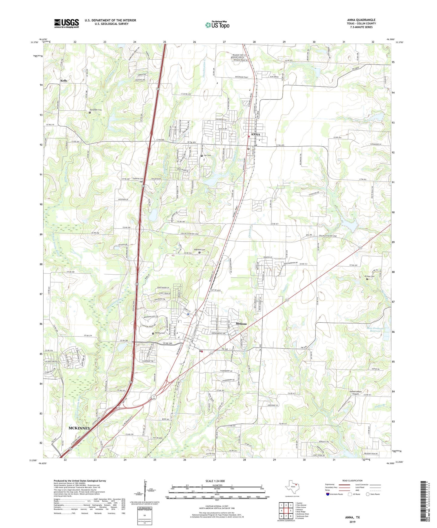 Anna Texas US Topo Map Image