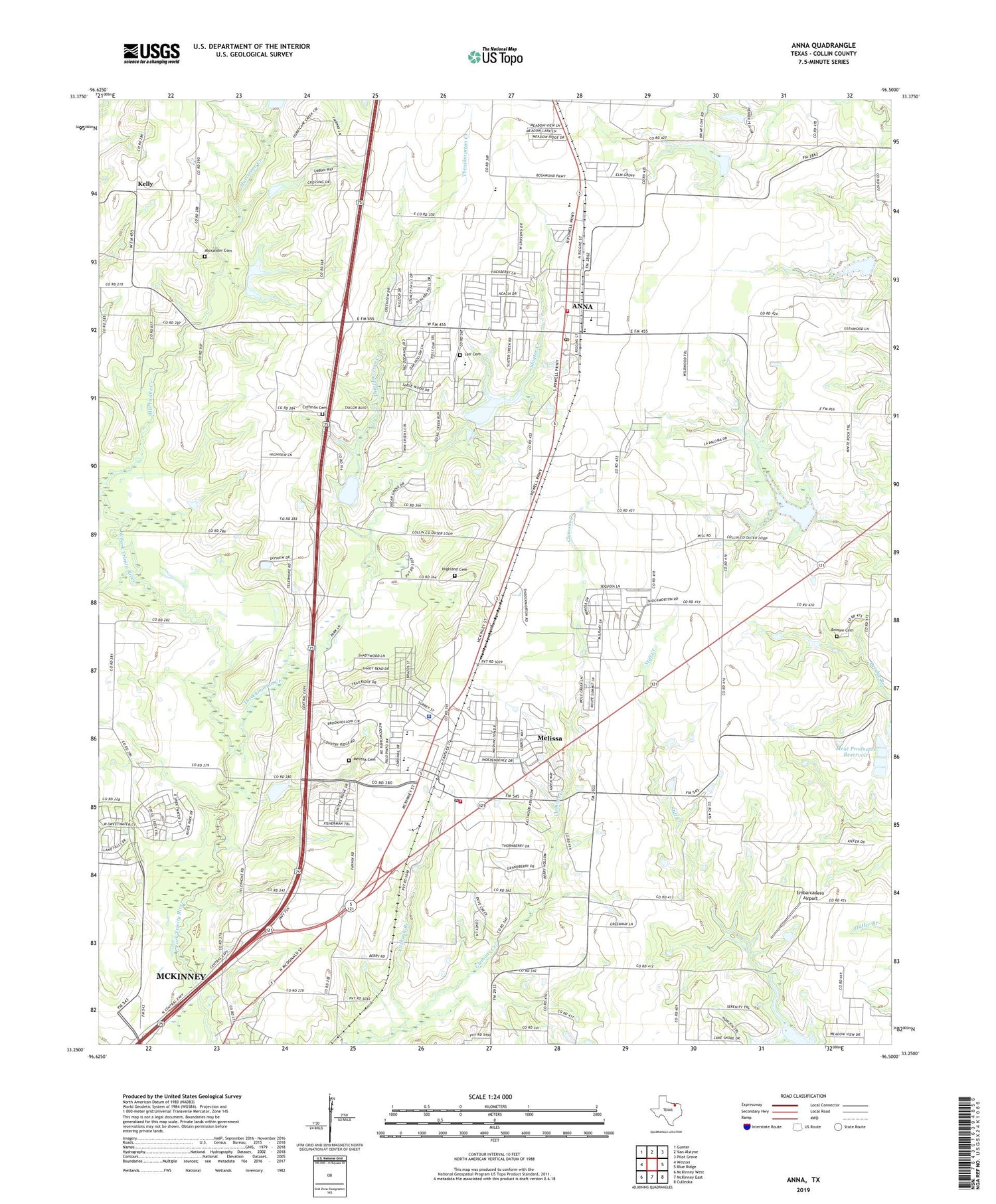 Anna Texas US Topo Map Image