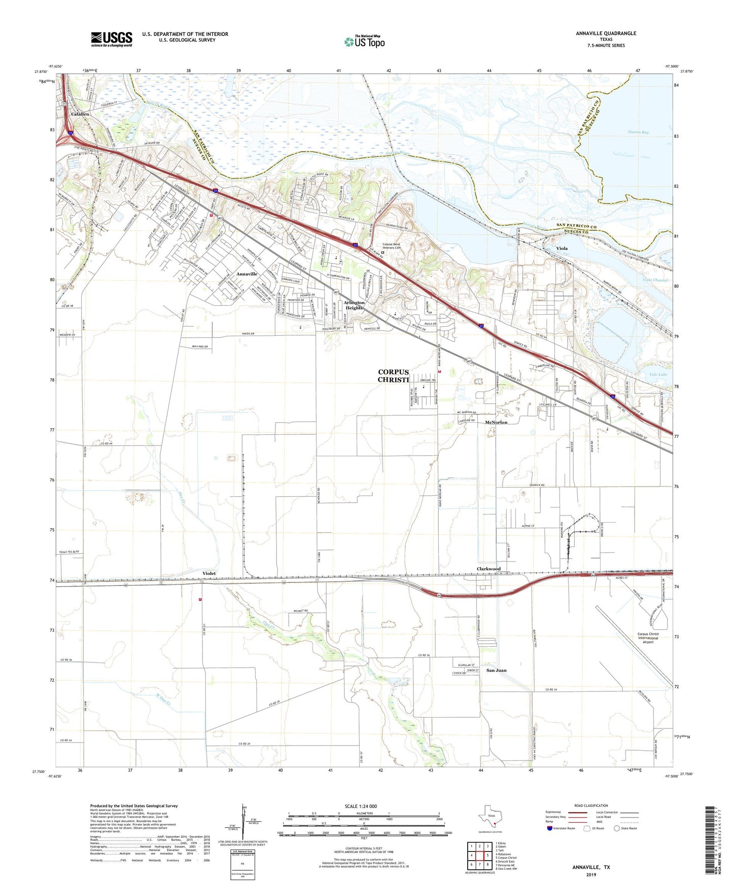 Annaville Texas US Topo Map Image