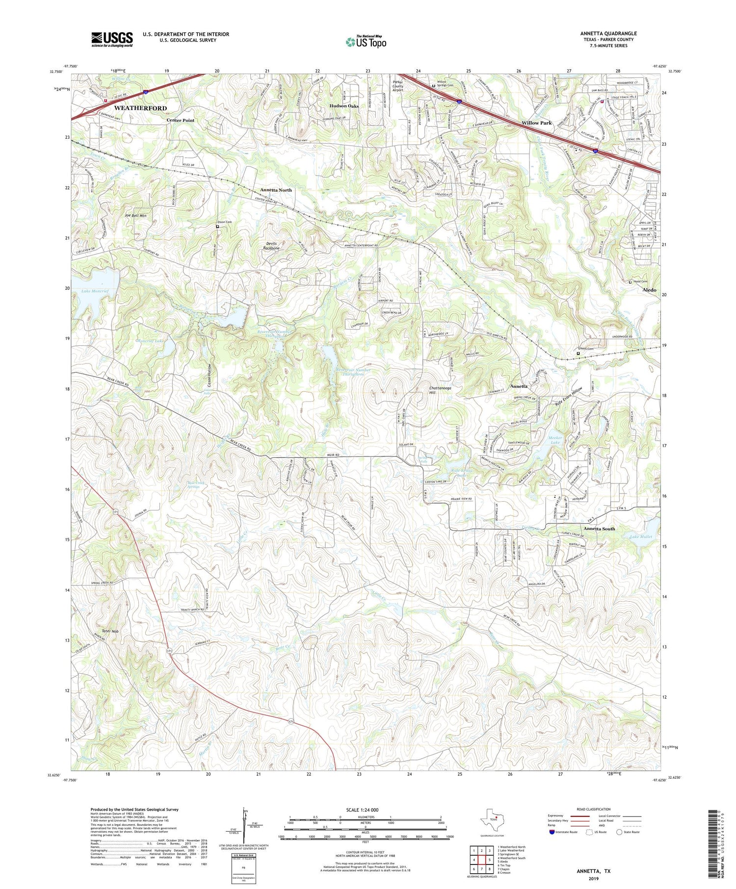 Annetta Texas US Topo Map Image
