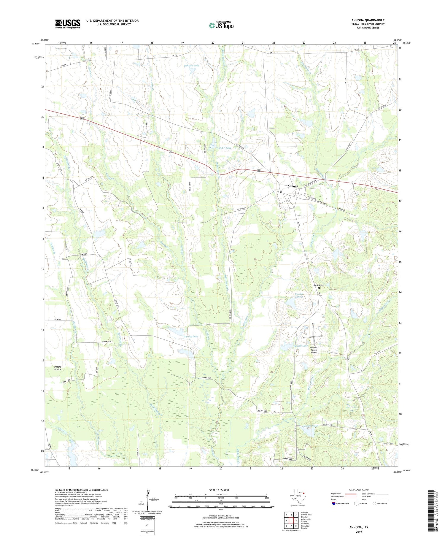 Annona Texas US Topo Map Image