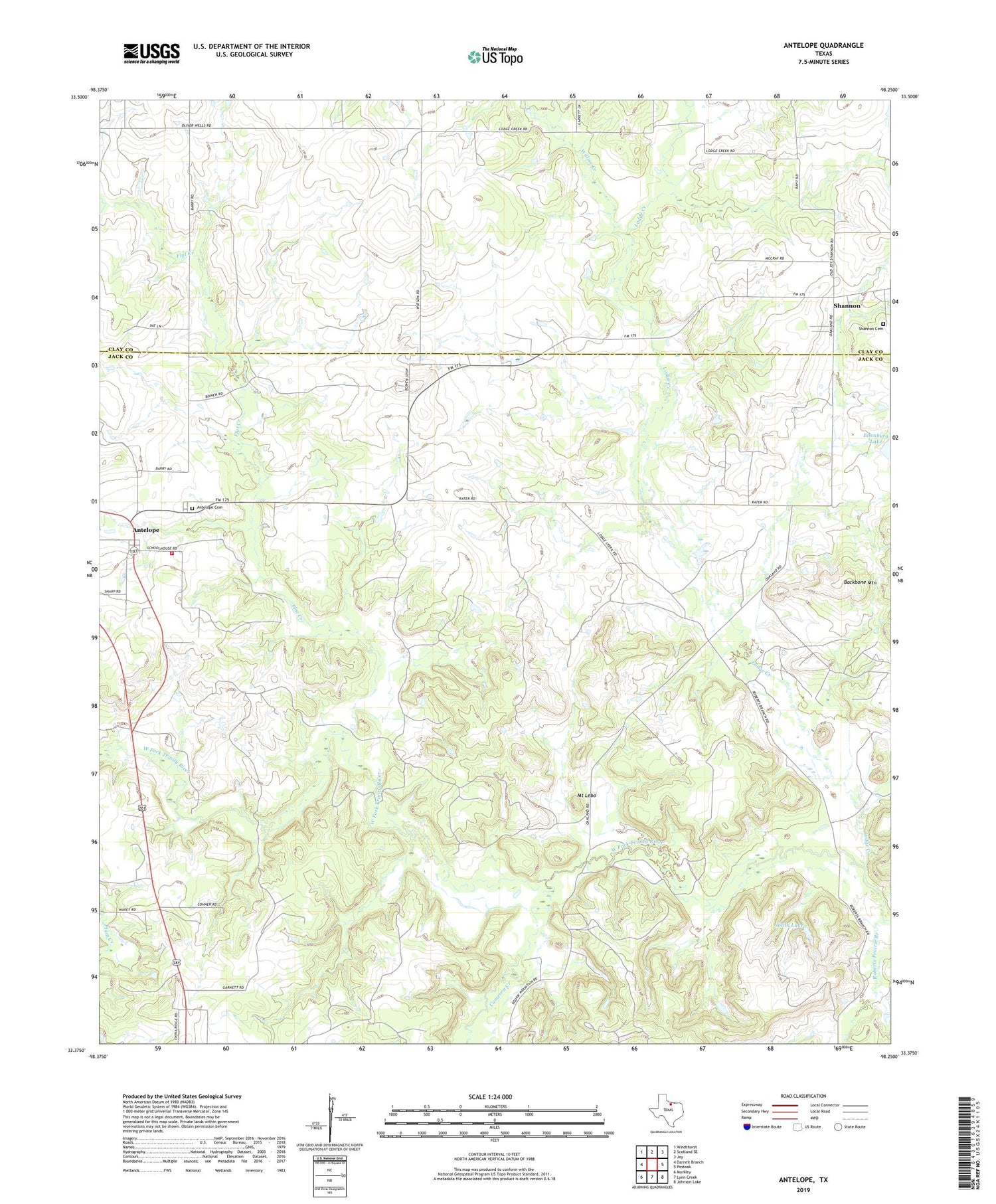 Antelope Texas US Topo Map Image