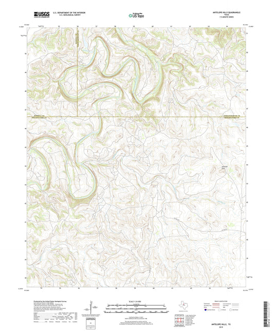 Antelope Hills Texas US Topo Map Image