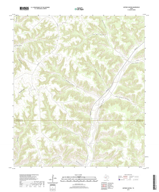Antone Canyon Texas US Topo Map Image