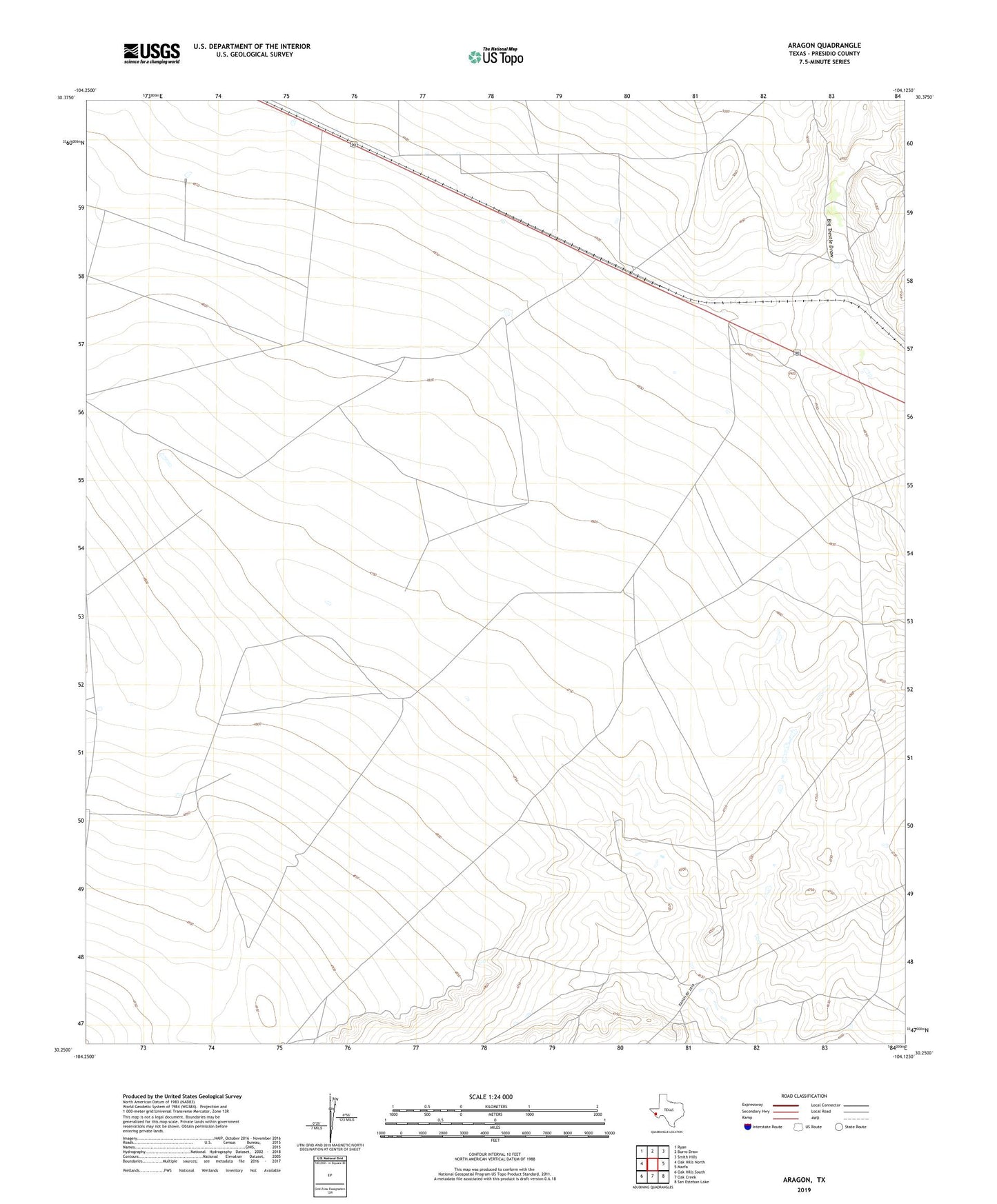 Aragon Texas US Topo Map Image