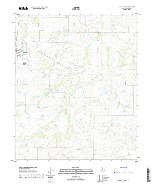 Archer City East Texas US Topo Map Image