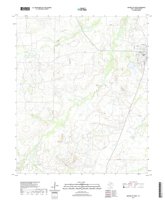 Archer City West Texas US Topo Map Image