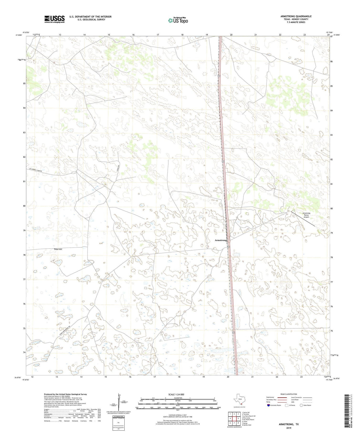 Armstrong Texas US Topo Map Image