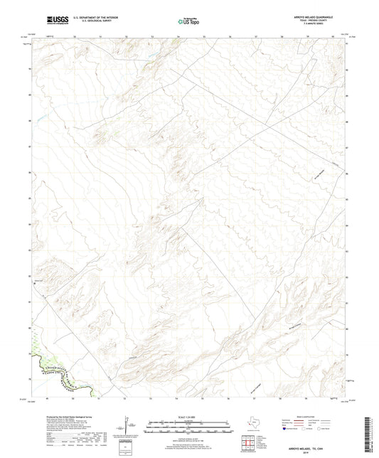 Arroyo Melado Texas US Topo Map Image