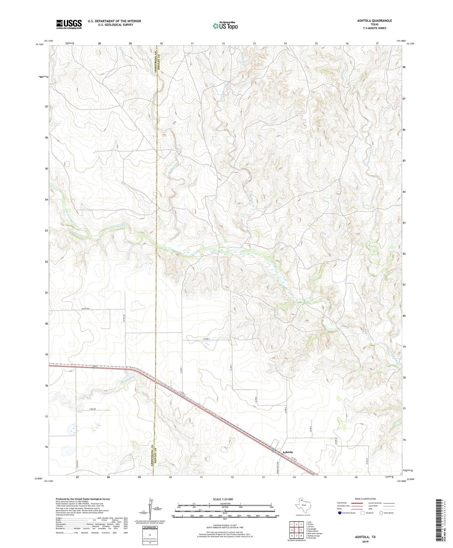 Ashtola Texas US Topo Map Image