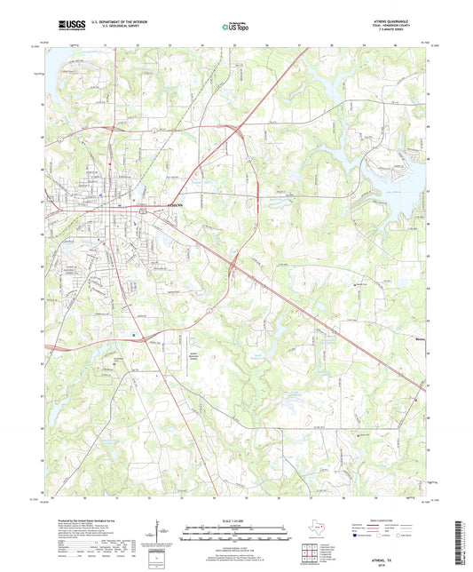 Athens Texas US Topo Map Image