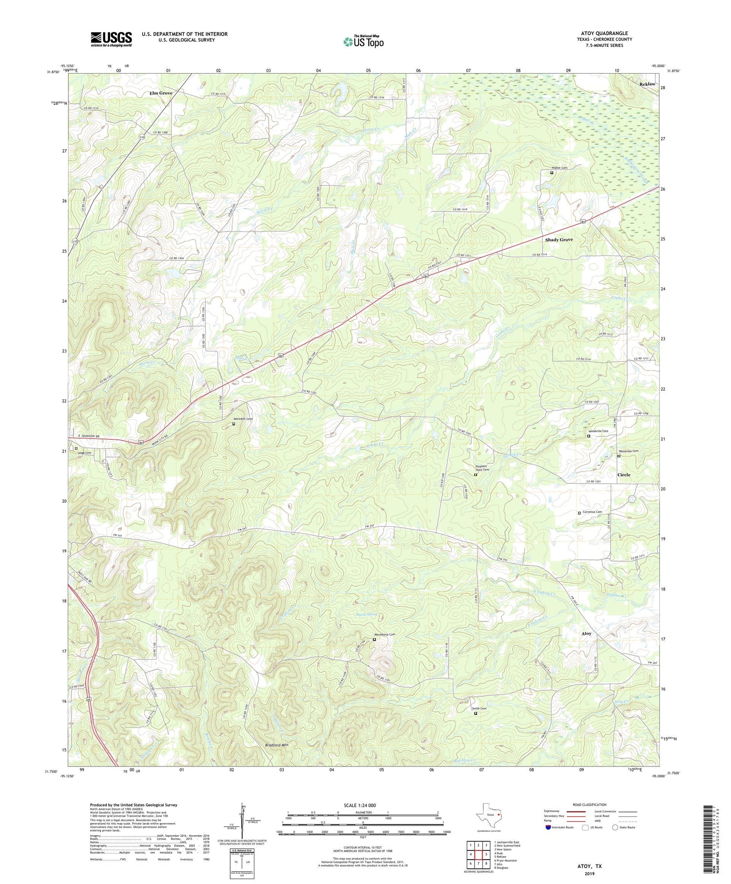 Atoy Texas US Topo Map Image