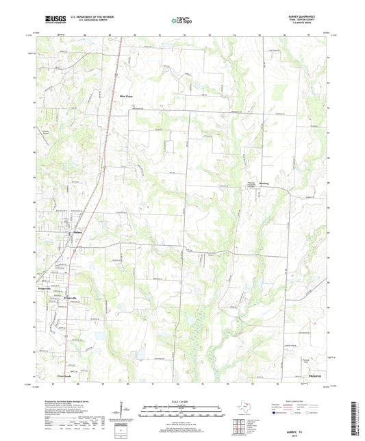 Aubrey Texas US Topo Map Image