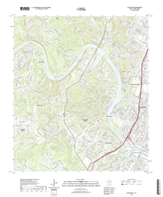 Austin West Texas US Topo Map Image